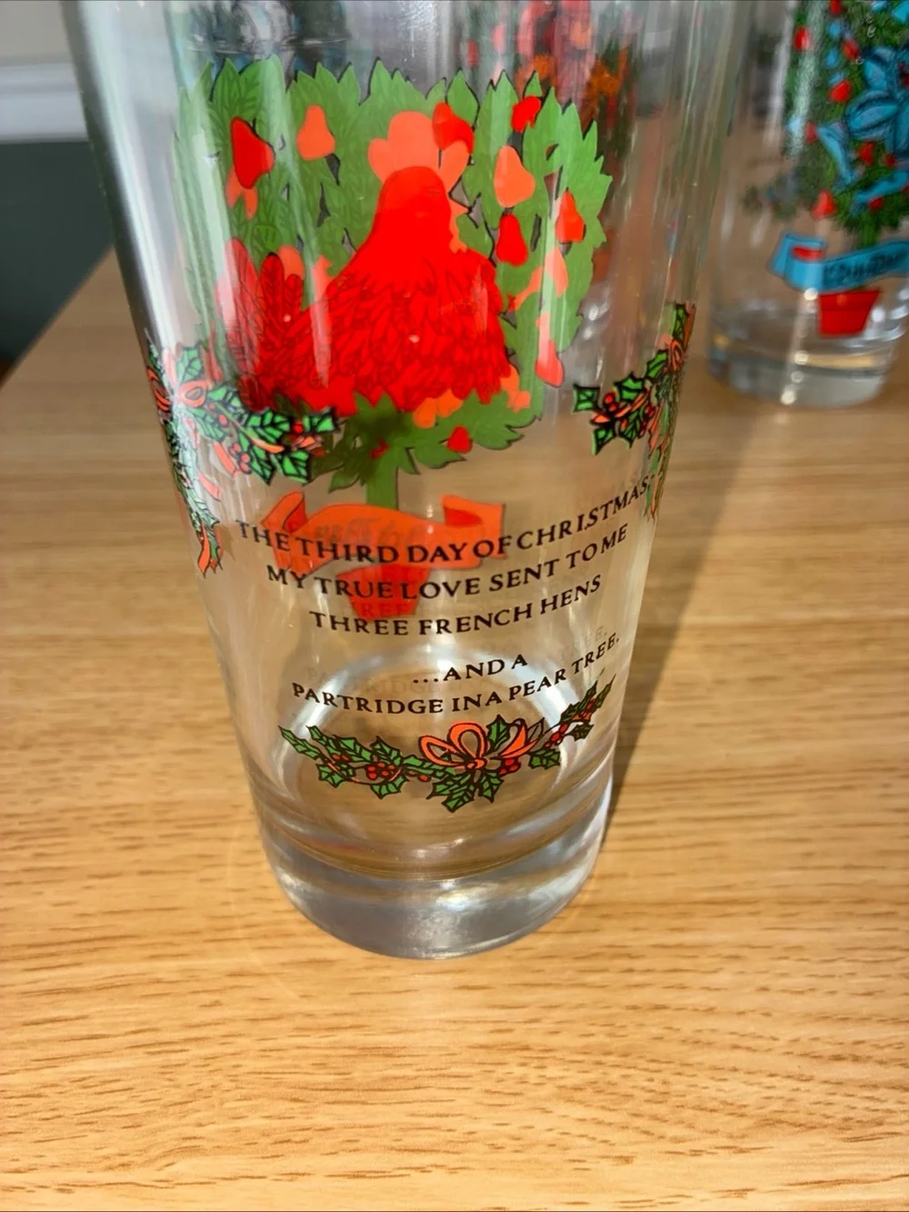 Indiana Glass Colorful Bird and Holiday Wreath Juice Glasses - Multicolor